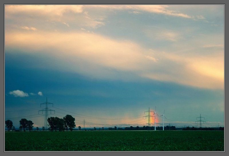 лэп, ветряки, радуга Энергия фото превью