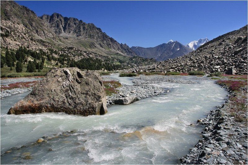 алтай, водопад, ледниковая река, дарашколь, белуха Ледниковая река фото превью