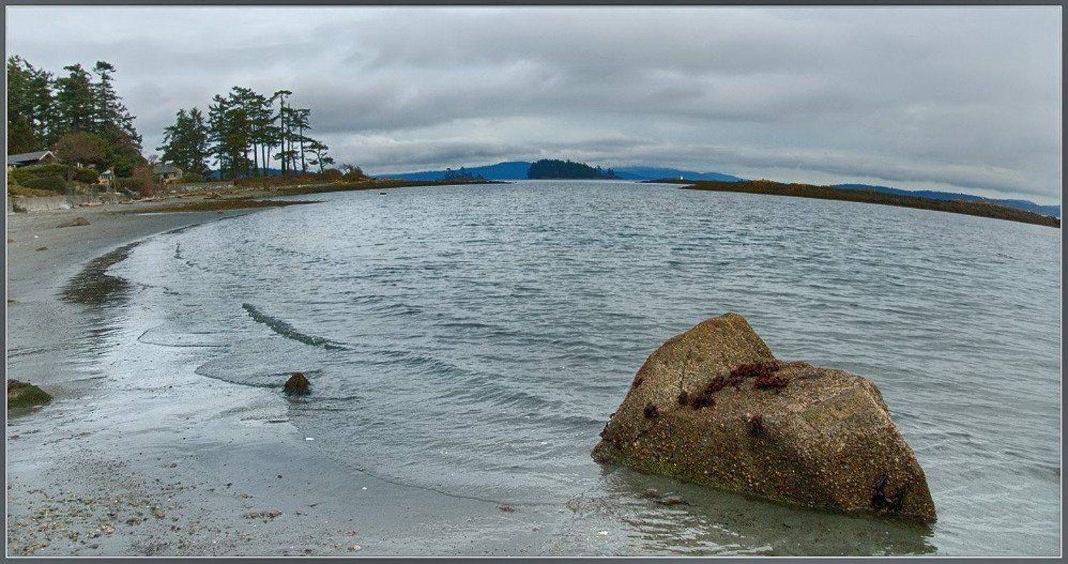 валун, вода, берег, тучи, канада, тихий, волны, Евгений Иванюшенко