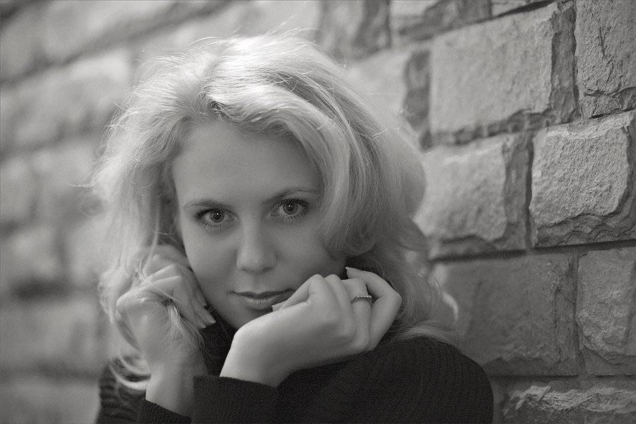 девушка, портрет, черно-белый, Роман Быков