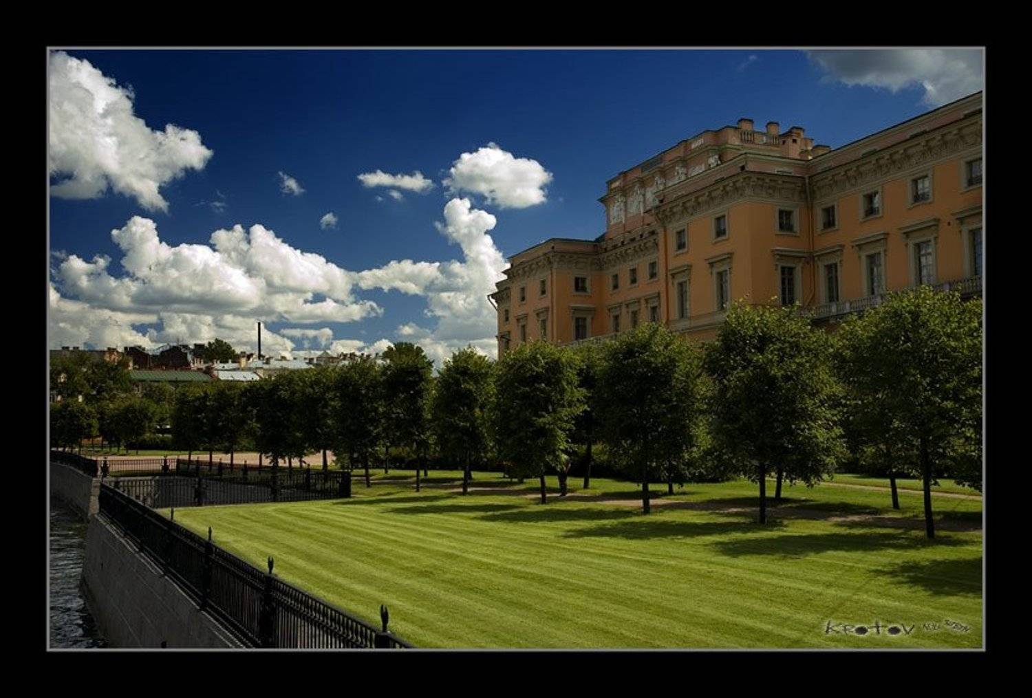 санкт-петербург, михайловский замок, солнце, небо, облака., Krotov