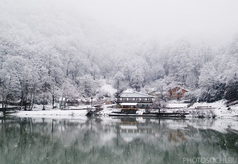 сочи, красная поляна, зима, снег, озеро, photosochi.ru снег и тишина фото превью