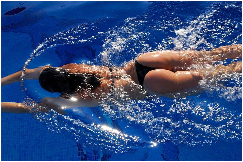 бассейн, девушка, плывет *** фото превью