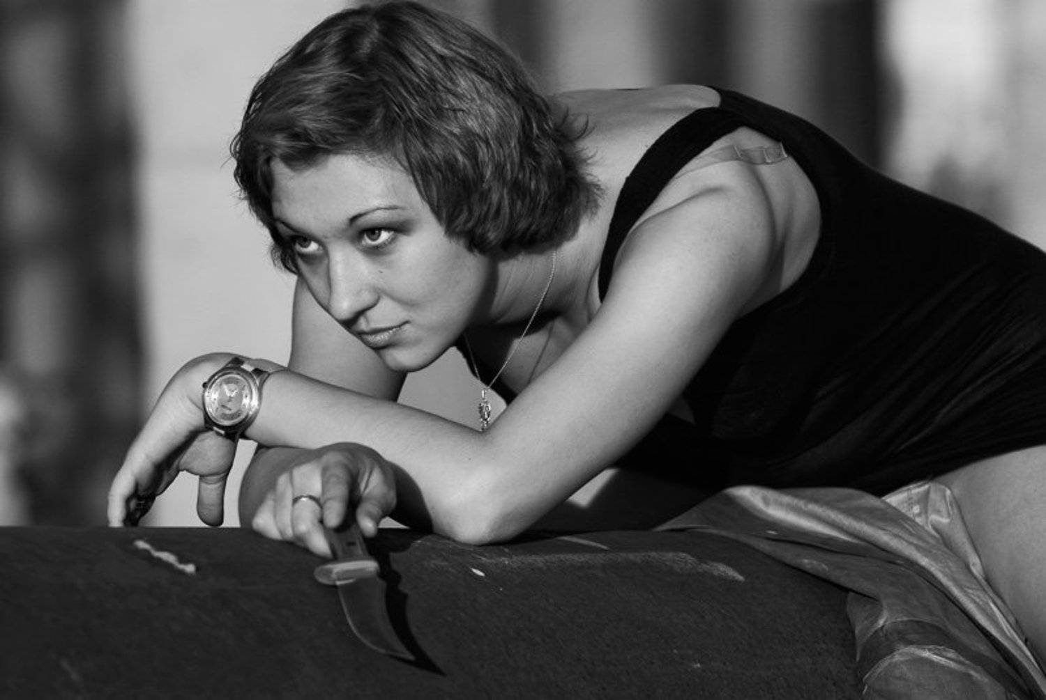 девушка, нож, опасность, Ольга Новикова