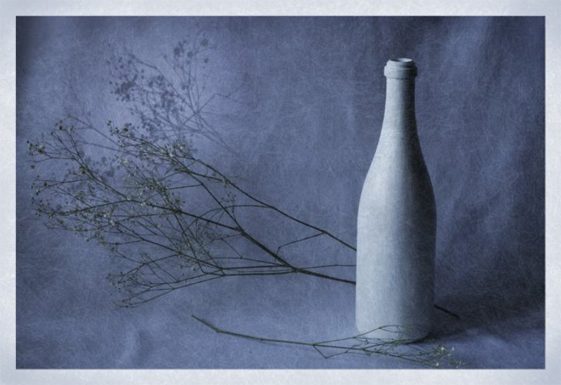 бутылка, сухоцвет, световая кисть О Бутылке, которая мечтала стать Прекрасной Вазой фото превью