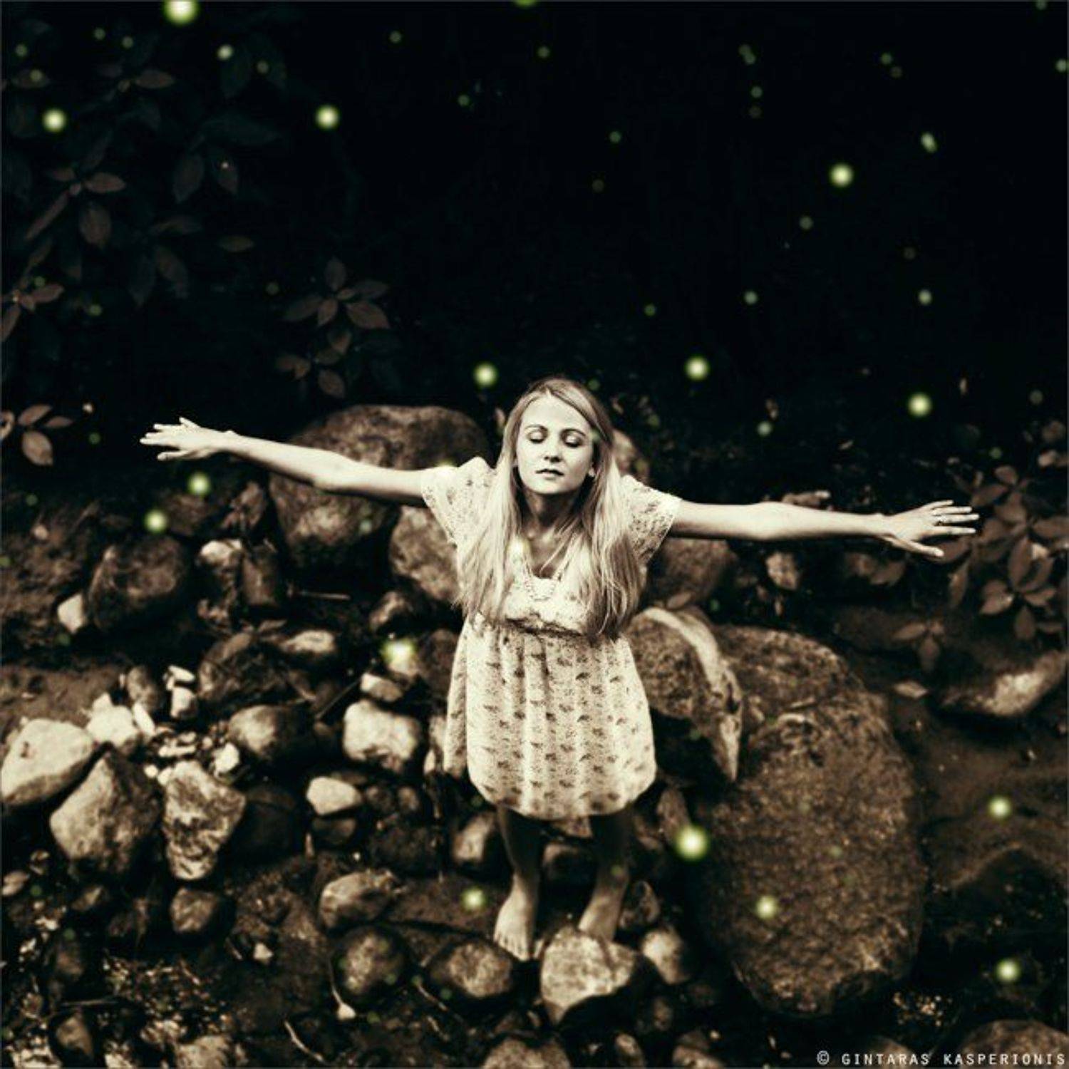 girl, alone, gintaras, kasperionis, lithuania, art, arts, fine, toned, toning, original, 1x1, square, emotion, woman, nature, water, river, stones, dark, modern, Gintaras Kasperionis