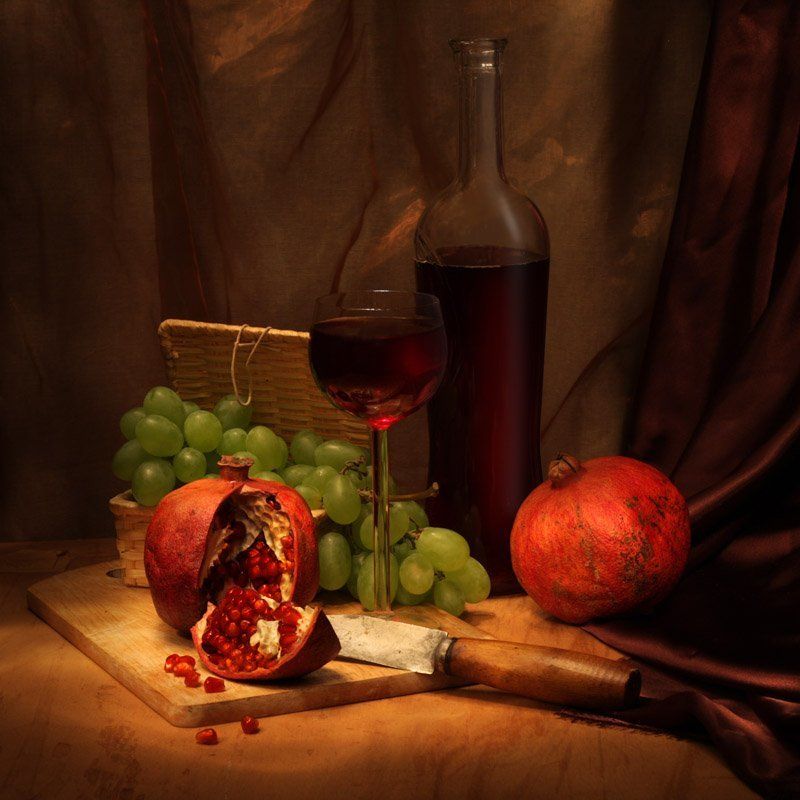 pomegranate, wine, grape  фото превью