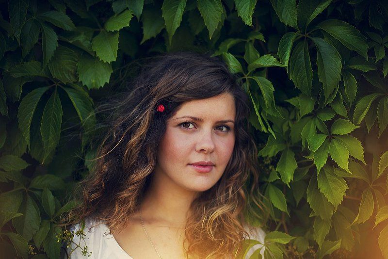 портрет, лето, девушка  фото превью