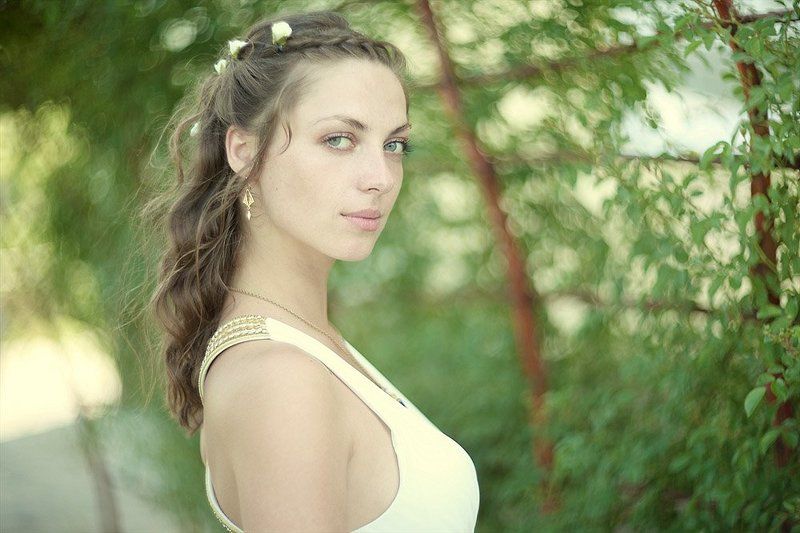 девушка, сад  фото превью