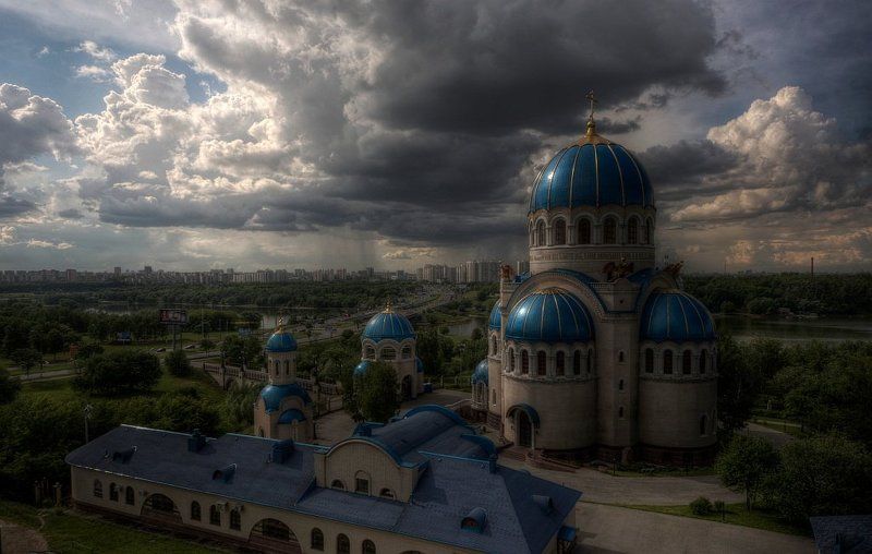 пейзаж, архитектура, город, храм, церковь  фото превью