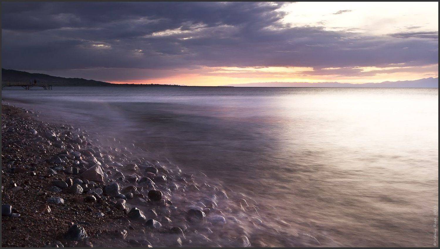 горы, озеро, вечер, киргизия, вода, иссык-куль, свобода, море, Vitaliy Rage