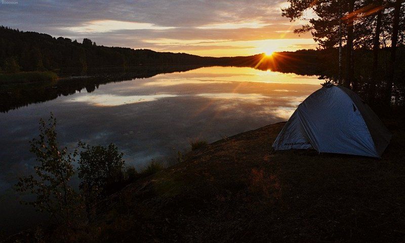 закат, озеро, карелия  фото превью