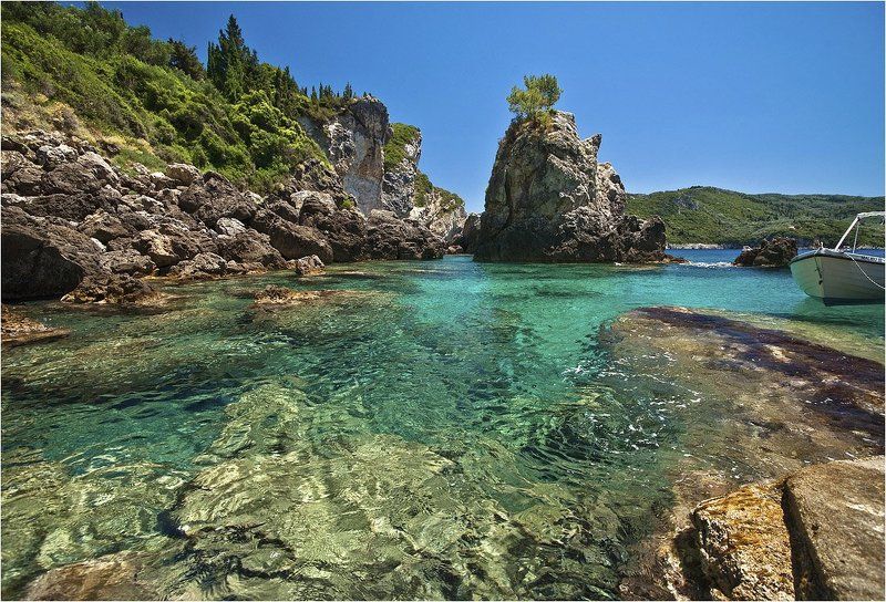 греция, корфу, палеокастрица, грот лагуна фото превью