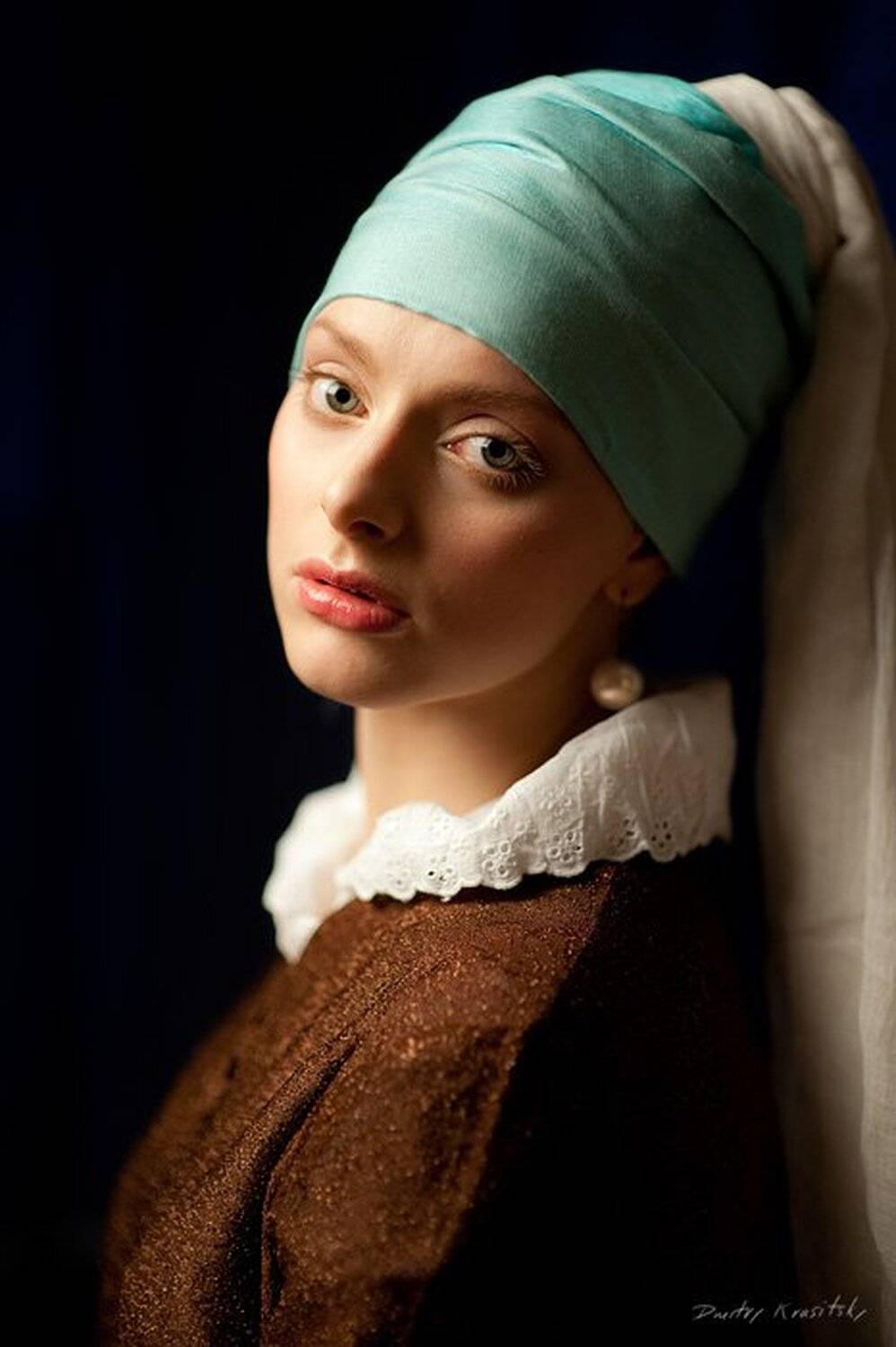 девушка, жемчужной, сережкой, вермеер, портрет, студия, Дмитрий Красицкий