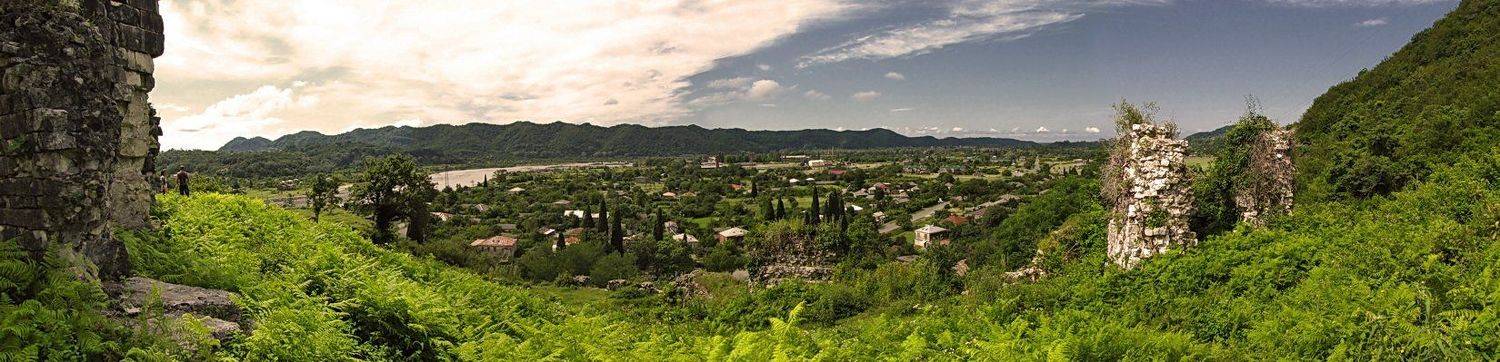 абхазия, природа, пейзаж, панорама, река, горы, SvetLana