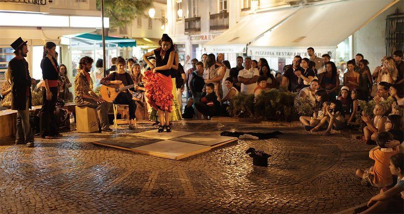 португалия, лагос, танец, фламенко, улица  фото превью