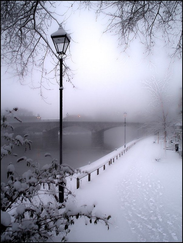 фонарь, снег, лондон Этюд с фонарем фото превью