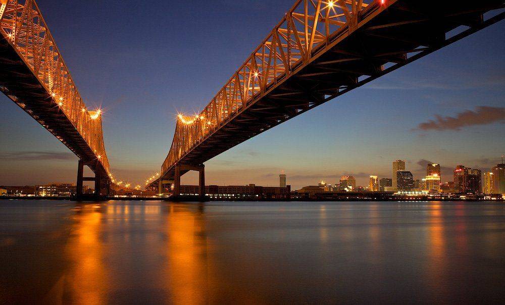 nola, bridge, usa, new orleans, downtown, Евгений Васенёв
