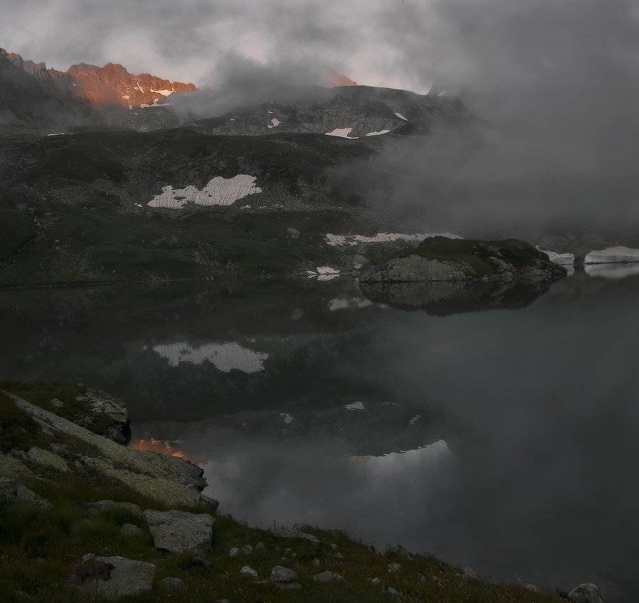 вечер, туман, кавказ, горы, ФЁДОР