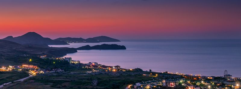 коктебель, сумерки, море, горы Кто был однажды в Коктебеле, всегда томиться будет им фото превью