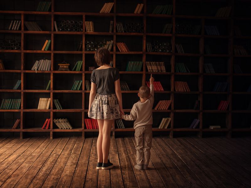 дети, книги, библиотека, кот Чудесный мир книг фото превью