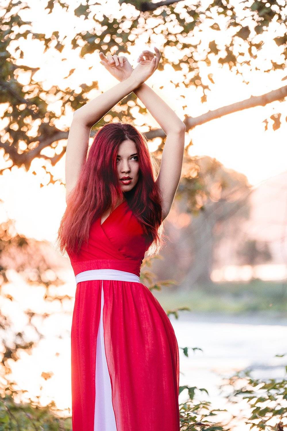 Портрет девушка красный закат, alexey_poley