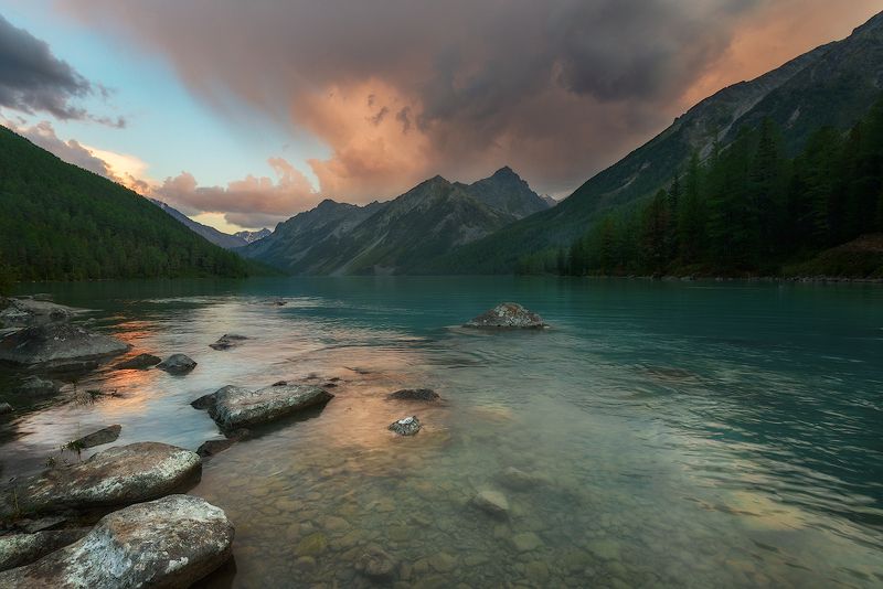 Закат над Кучерлинским озером фото превью