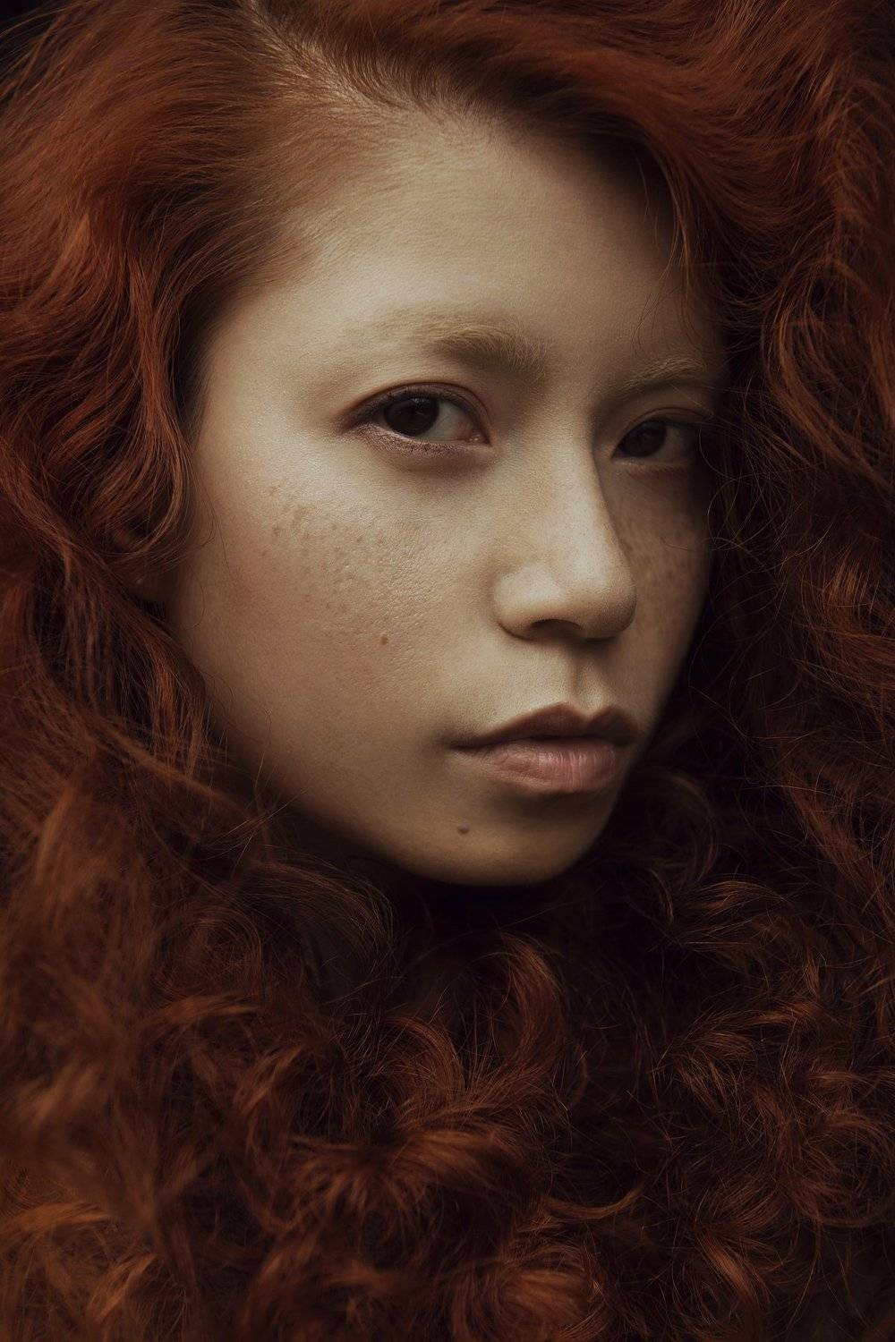 carolinemadison, portrait, beauty, redhair, redhead, portraiture, curlyhair,  asian, emotion, longhair,, Caroline Madison