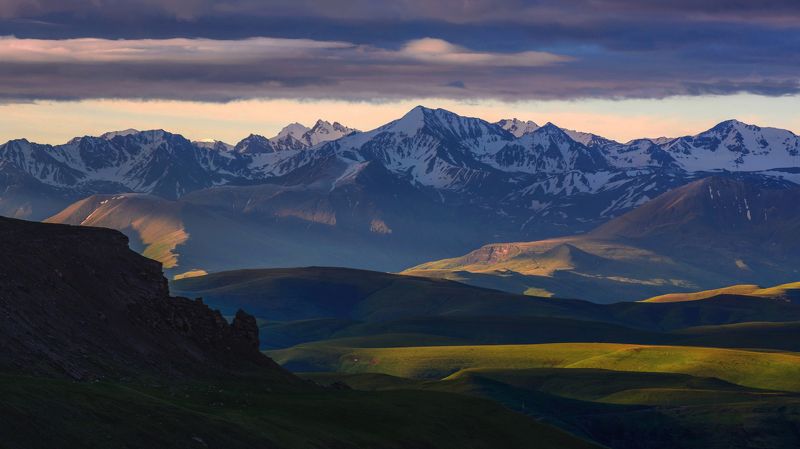 кавказ,горы,бермамыт поднималось солнце,опускались тени... фото превью