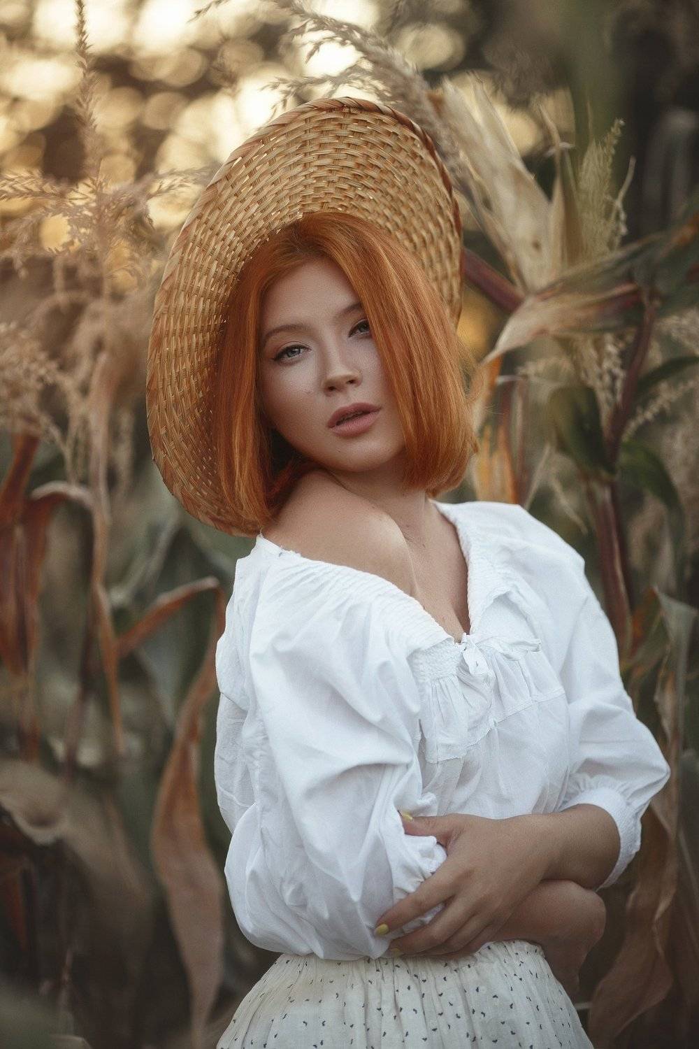 закат девушка кукуруза, Марина Бондарь