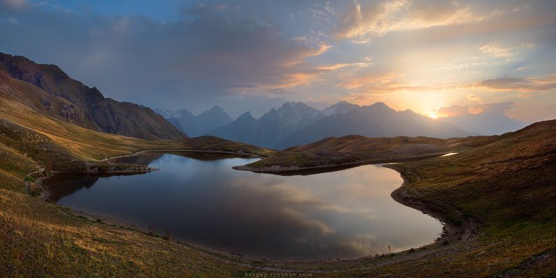 корульди, кавказ, грузия, горы, пейзаж, природа, caucasus, georgia, mountains, landscape, Рассвет на озерах Корульди фото превью