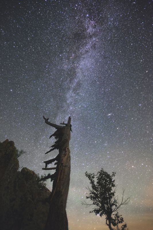 Таганай, Урал, Южный Урал, Млечный путь, Андромеда, Млечный путь, ночной пейзаж, звезды, звёзды, галактика Звёздный компас фото превью