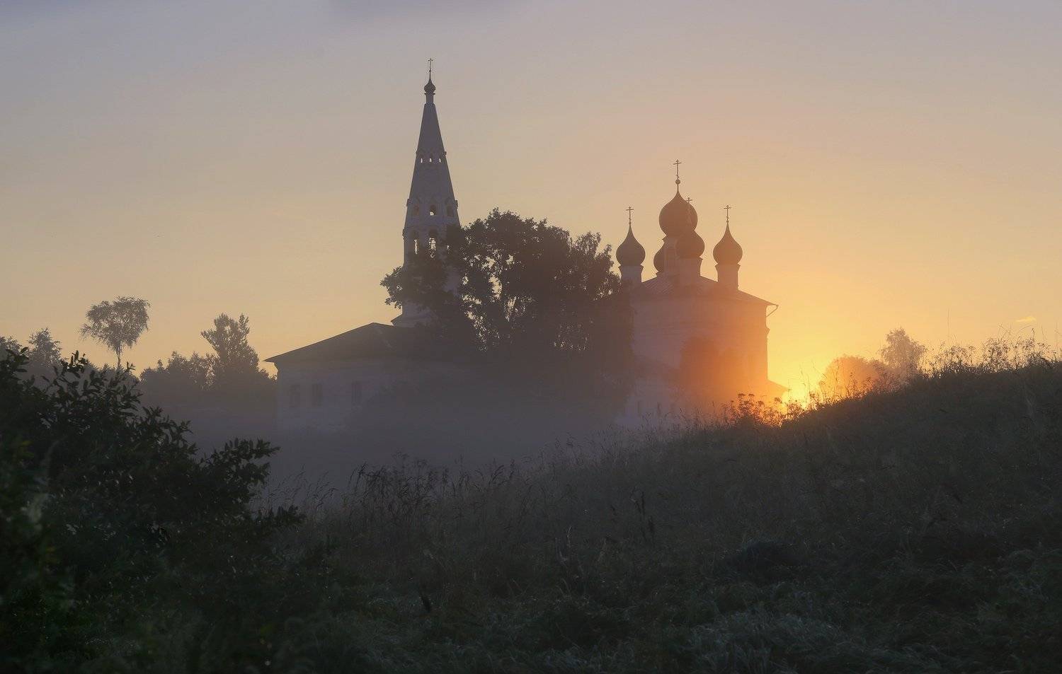 осенево, ярославская область, храм, рассвет, православие, Галина Хвостенко