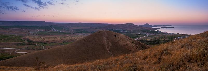 рассвет, сумерки, море, горы, коктебель, узун-сырт, долина, барыкольская г. клементьева Узун-Сырт фото превью
