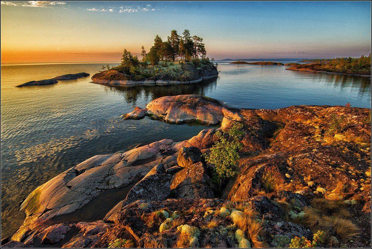 карелия, ладожское озеро, утро, скалы., АНАТОЛИЙ ДОВЫДЕНКО