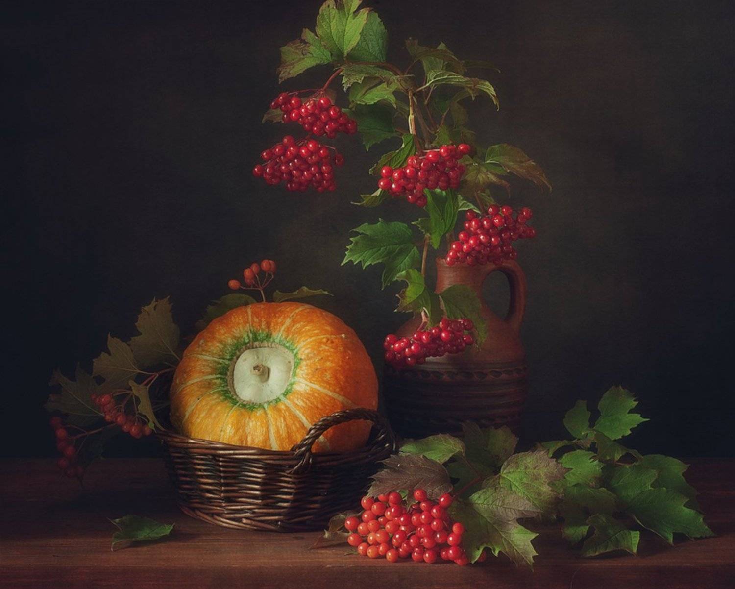 натюрморт,калина,тыква, Наталия К