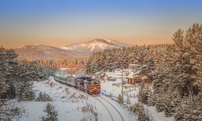 жд, железная дорога, поезд, россия,  пейзаж, skrylov, skrylov_official, кыштым, челябинская область, снег, зима, рассвет, липиниха. тепловоз, поезд *** фото превью