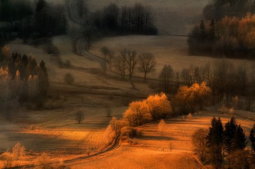 The Sunlight Runs Along the Hills.