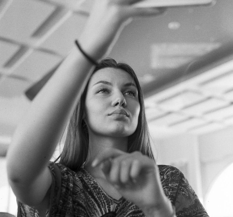 lady, russian, scarf, black, white, film Svetlana фото превью