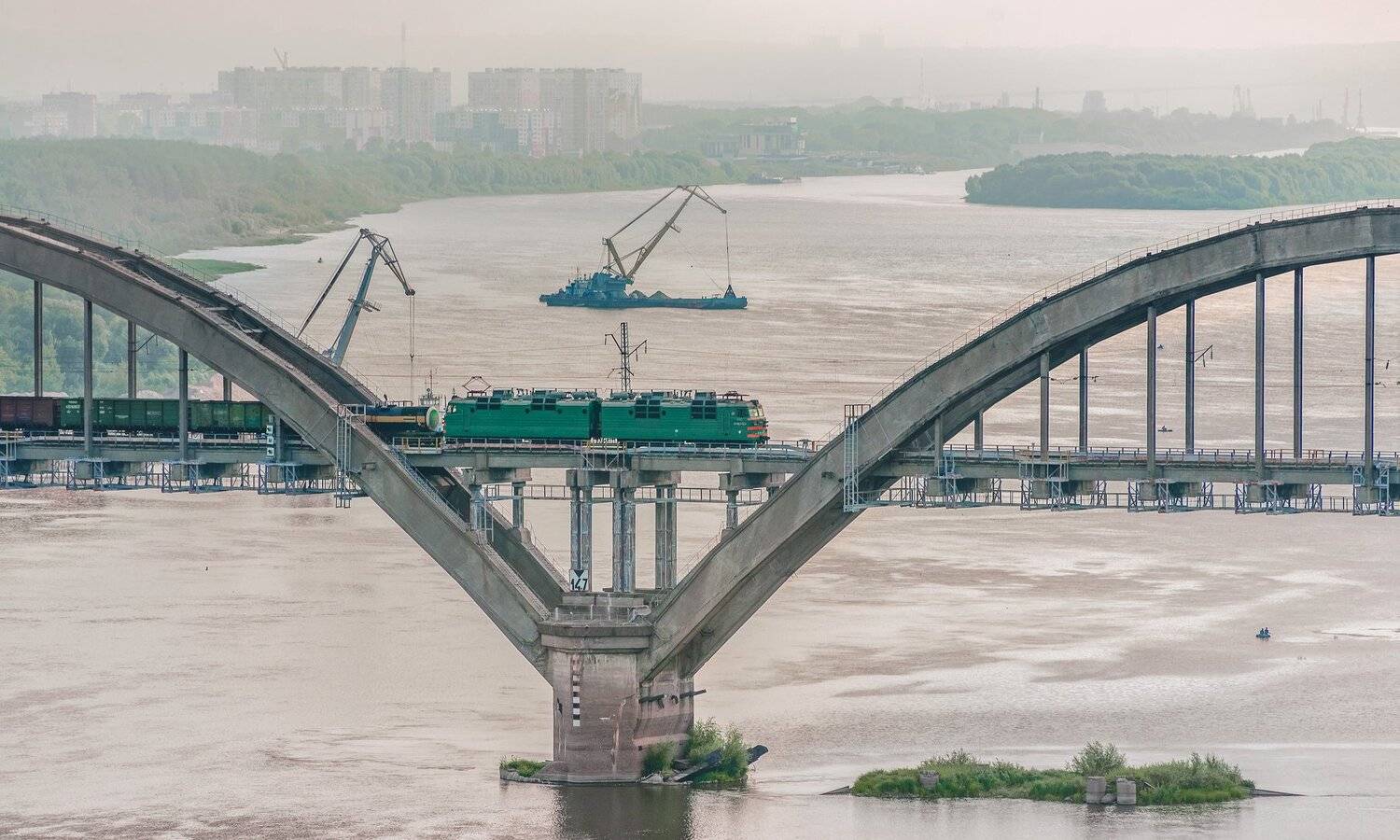 жд, железная дорога, поезд, россия,  пейзаж, skrylov, skrylov_official, электровоз, сартаковский мост, поезд, грузовой, ока, нижний новгород, Сергей Крылов