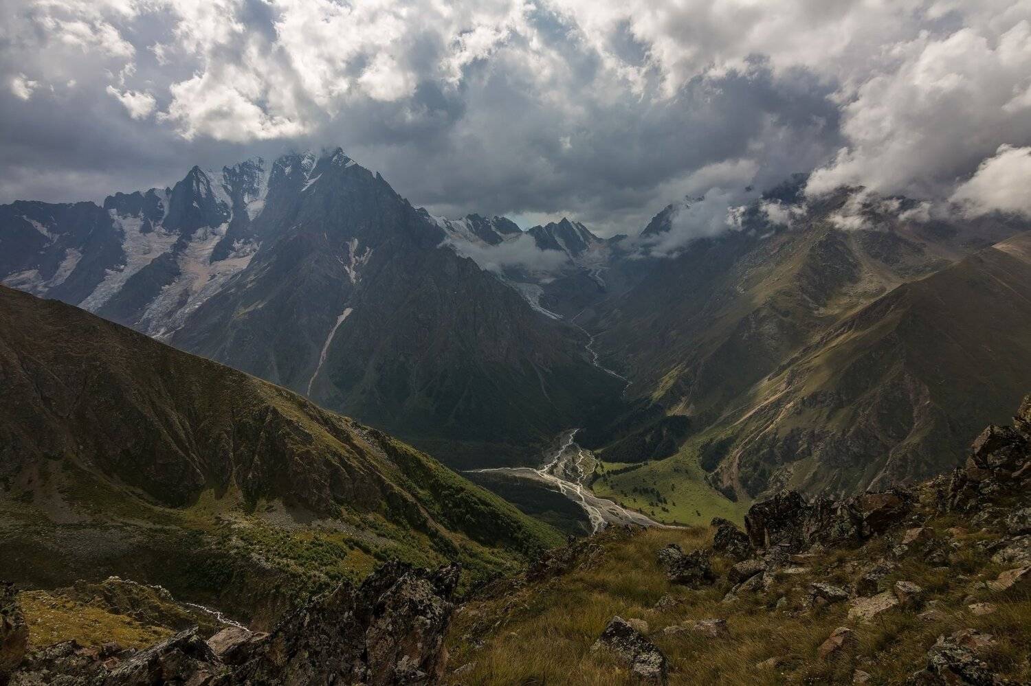 горы, облака, кавказ, Эстелла