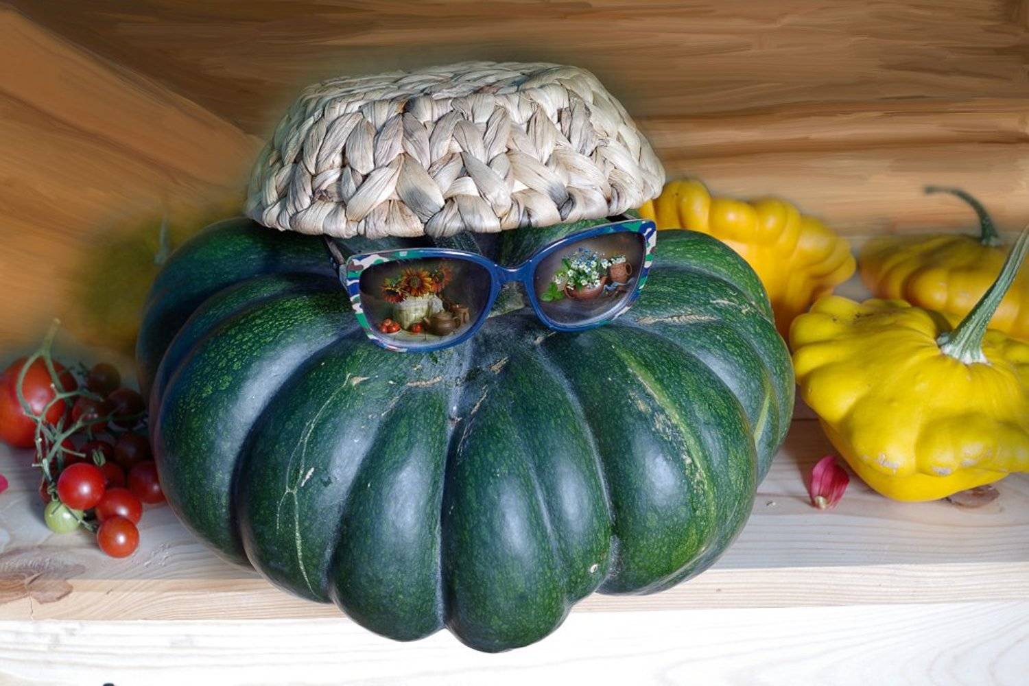 натюрморт ,тыквой ,полка,вера павлухина,, Вера  Павлухина