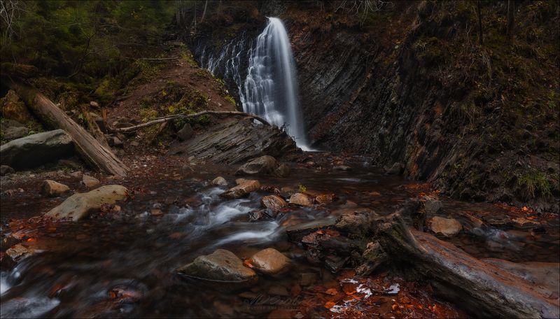 Карпаты, Закарпатье, водопад Гук, Женец, урочище, Женецкий водопад О Карпатах в ноябре .. фото превью