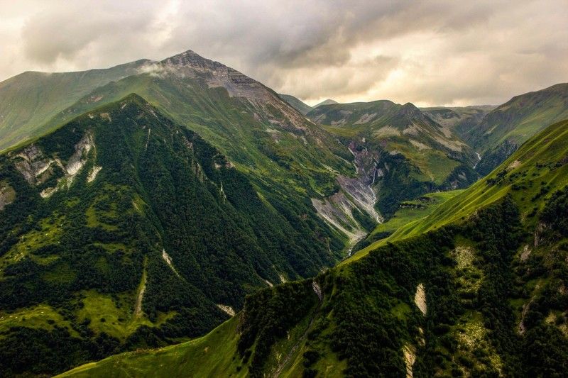 кавказ, горы, пейзаж, высота, лето, грузия Горы Кавказа фото превью