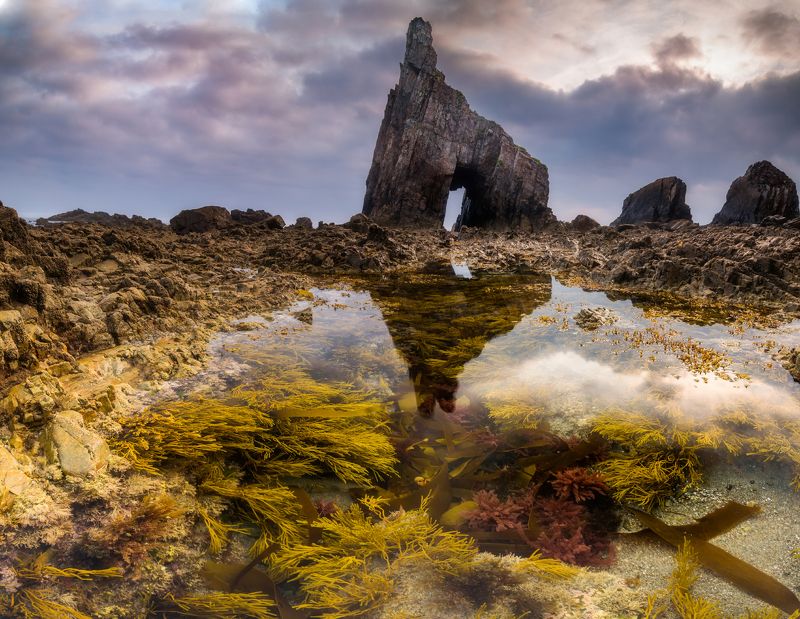 испания, океан, рассвет Playa de Campiecho. фото превью