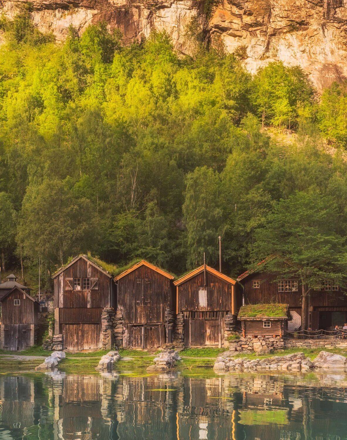 Норвегия, скала, домик, дерево, Лариса Николаевна Дука