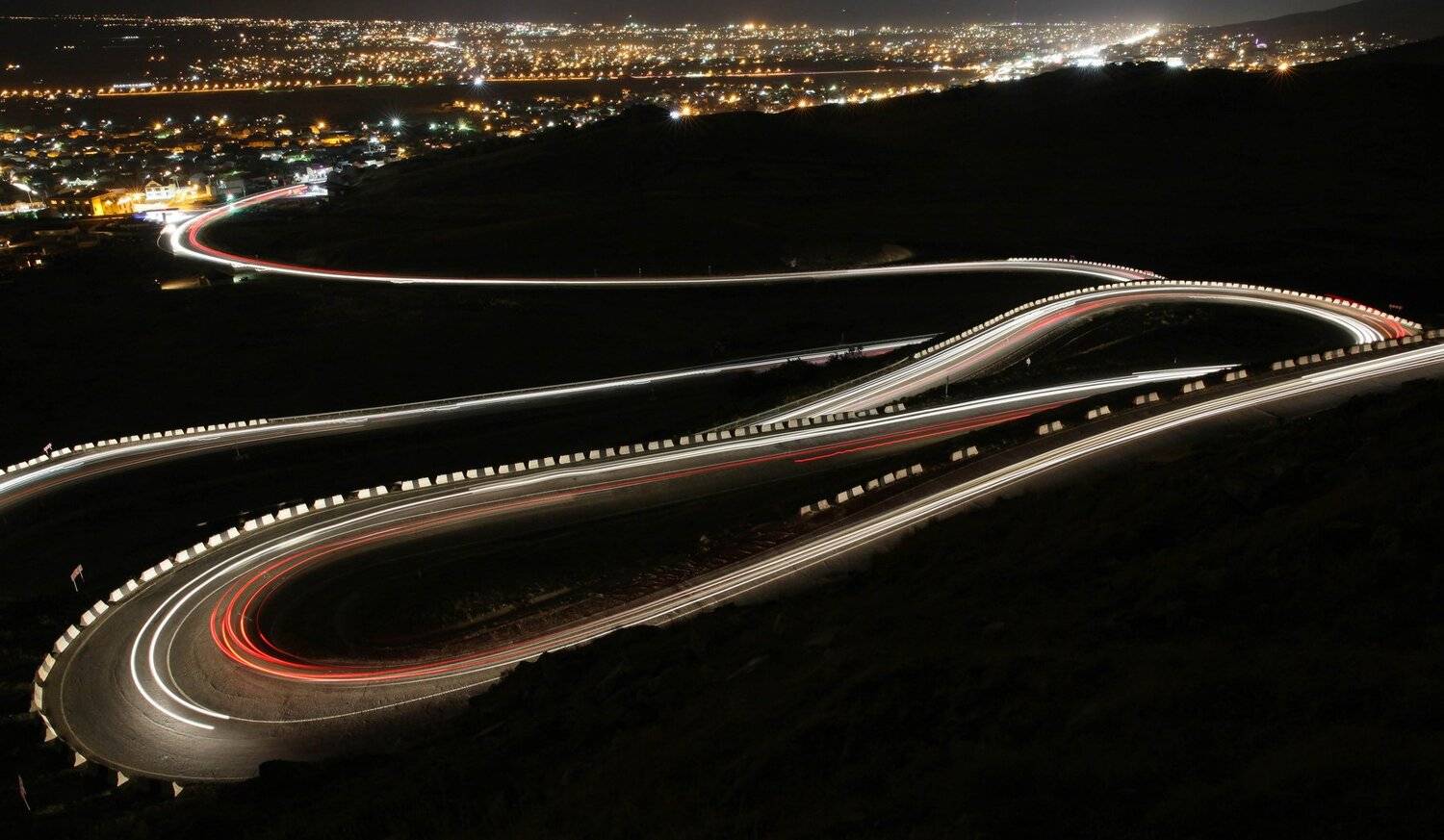 перевал,ночь,горы,машины,свет, Marat Magov