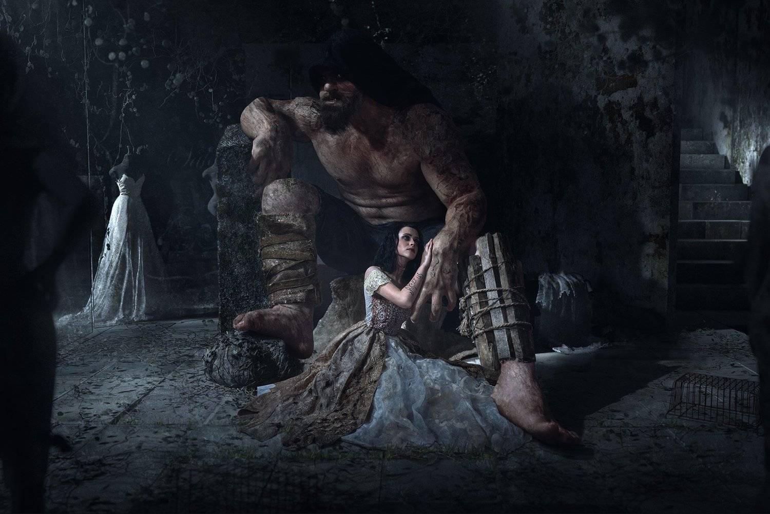 арт,фэнтези,сказка,лунный,свет,красавица,чудовище,развалины,парышков,d810, Парышков Сергей