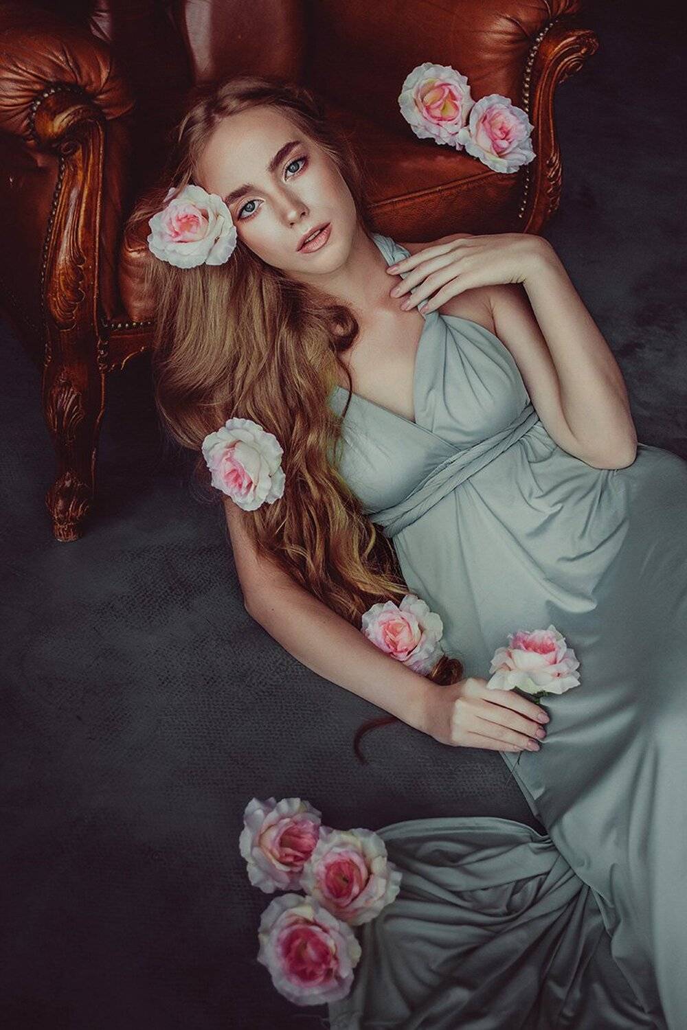 портрет, розы, студия, девушка, people, portrait, Canon, Антошина Татьяна