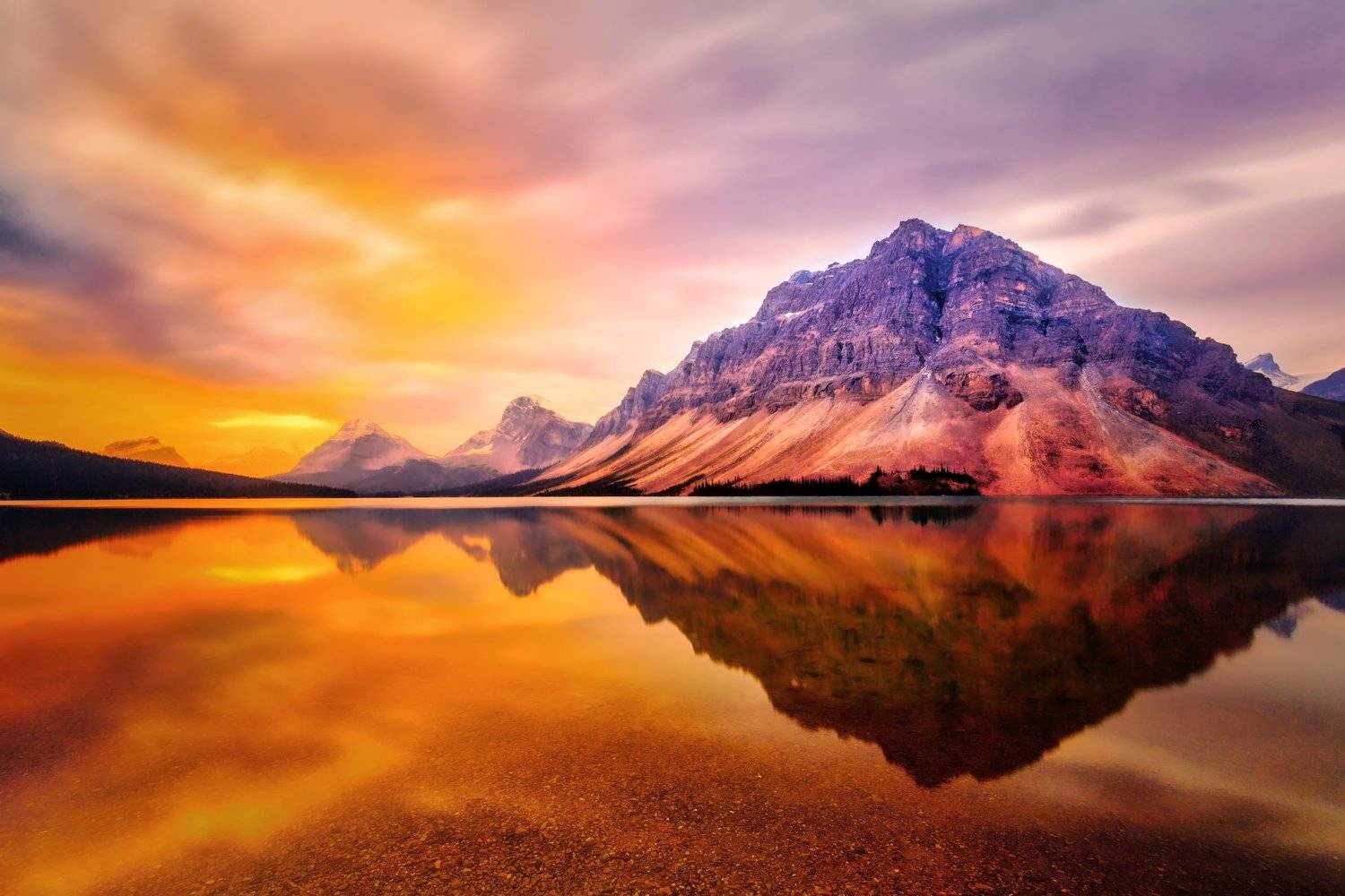 lake, mountain, sunrise, water, reflection,, Brian Adamson